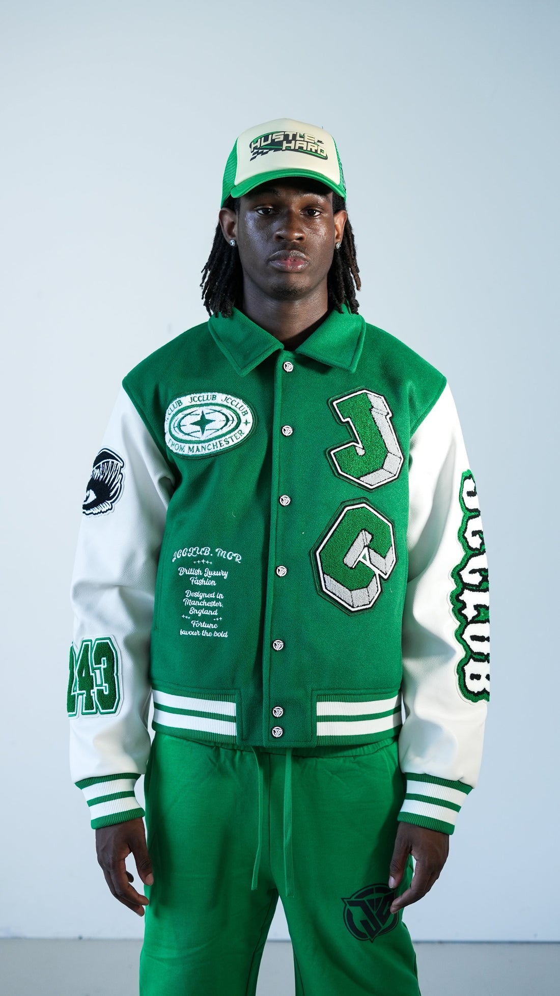 J Varsity Jacket by JCCLUB — The Green That Owns the Streets
