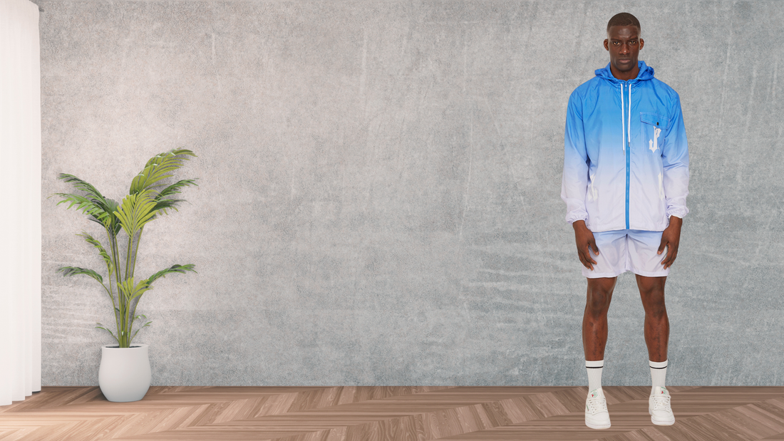 Gradient Windbreaker Shorts by JCCLUB — Bold Colour, Street Ready