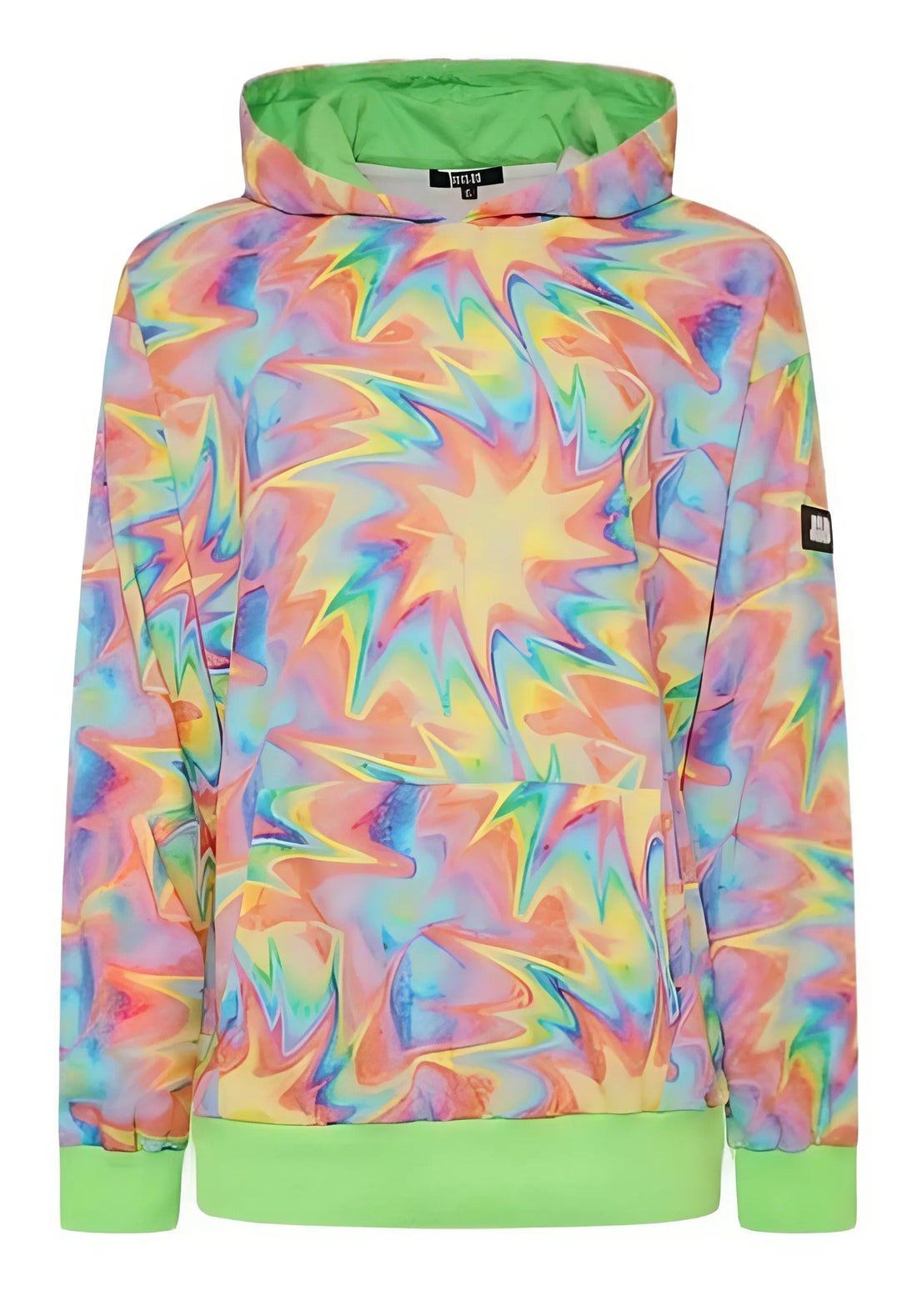 JCCLUB Rainbow Hoodie tie-dye women's streetwear styled look