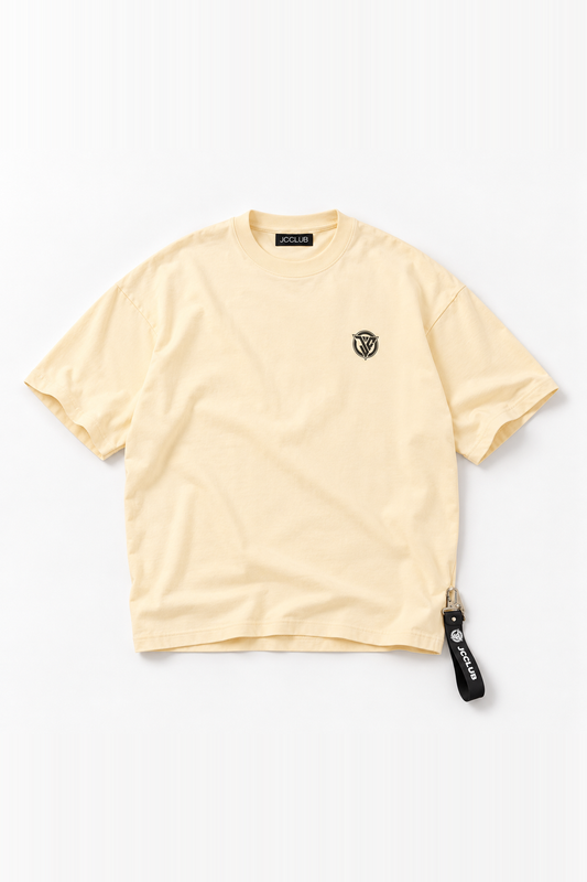 cream shirt flat lay