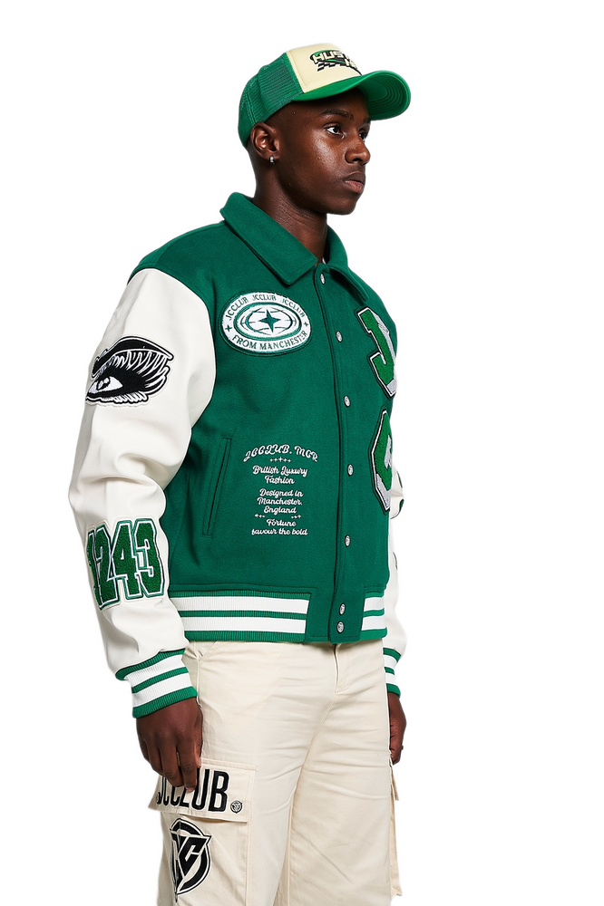 
                      
                        J Varsity Jacket.
                      
                    