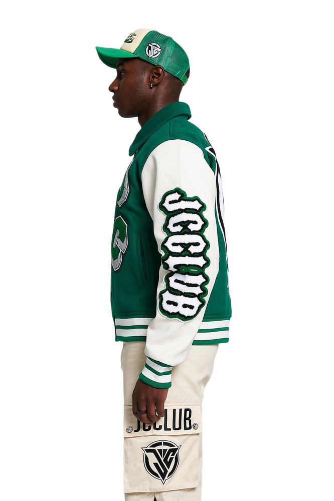 
                      
                        J Varsity Jacket.
                      
                    