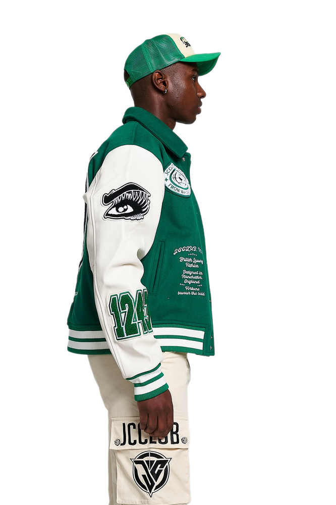 
                      
                        J Varsity Jacket.
                      
                    