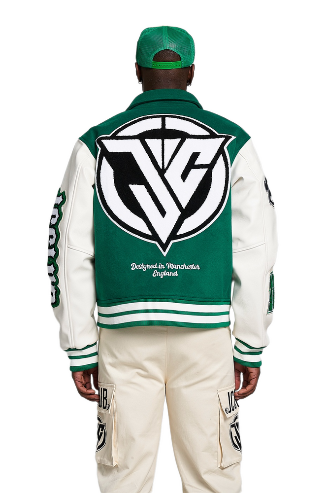 
                      
                        J Varsity Jacket.
                      
                    