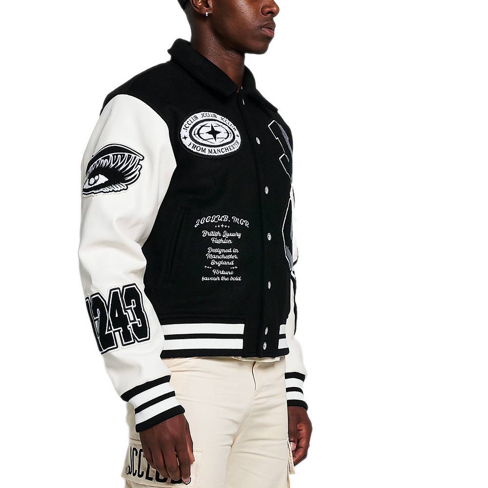 
                      
                        J Varsity Jacket.
                      
                    